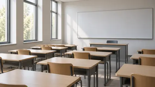 Temsili görsel: Boş ahşap sıraları ve yazısız tahtası bulunan sade bir derslik.